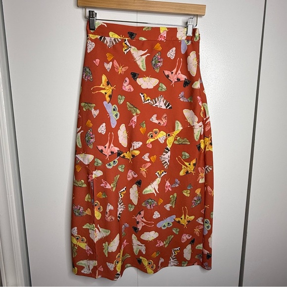 Hutch Butterfly Printed Midi Skirt Colorful Size 2 - Picture 2 of 12